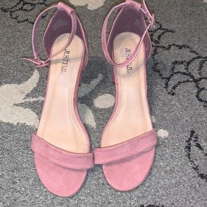 JustFab Pink Suede Block Heels